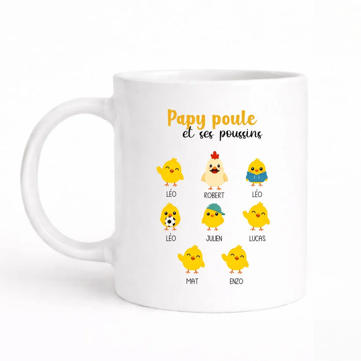 Mug Papy Poule Mug 325ml Sans Perspective | Style 1 / Blanc / 325ml