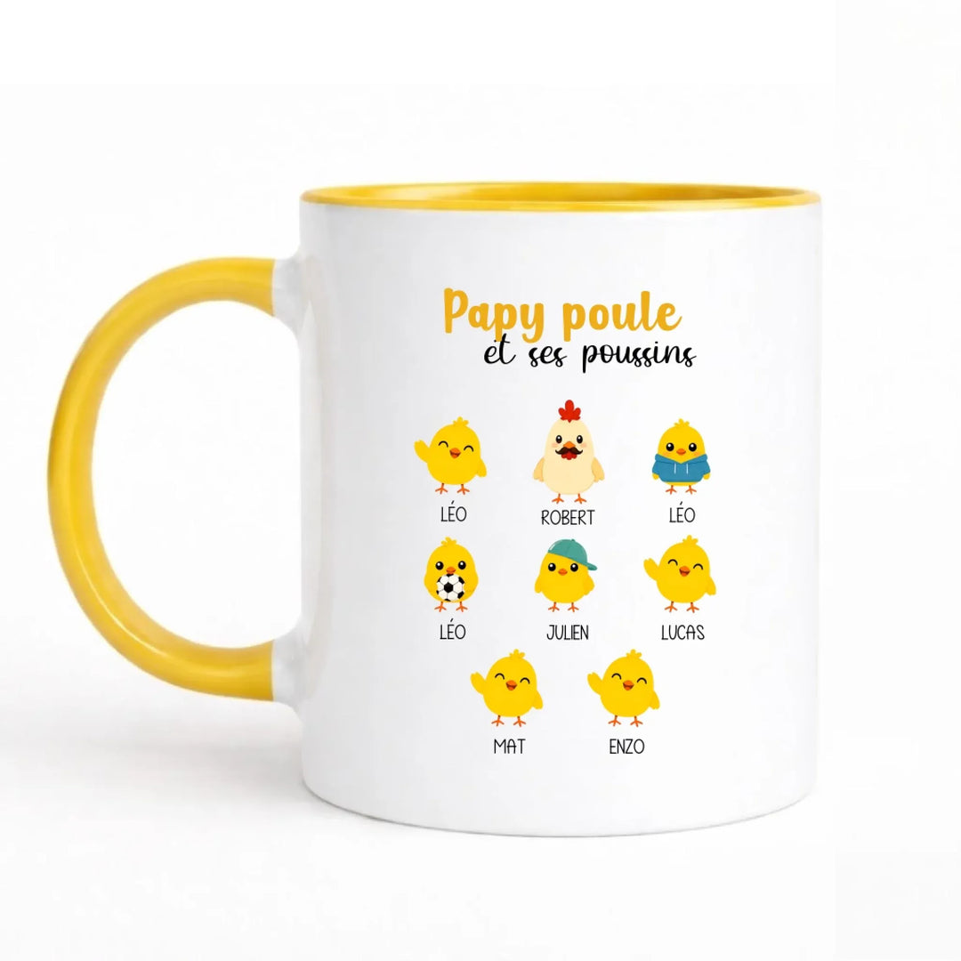 Mug Papy Poule Mug 325ml Sans Perspective | Style 1 / Jaune / 325ml