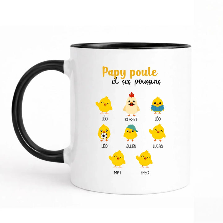 Mug Papy Poule Mug 325ml Sans Perspective | Style 1 / Noir / 325ml