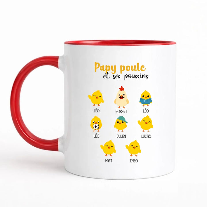 Mug Papy Poule Mug 325ml Sans Perspective | Style 1 / Rouge / 325ml