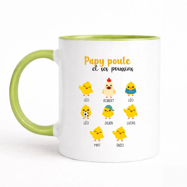 Mug Papy Poule Mug 325ml Sans Perspective | Style 1 / Vert / 325ml