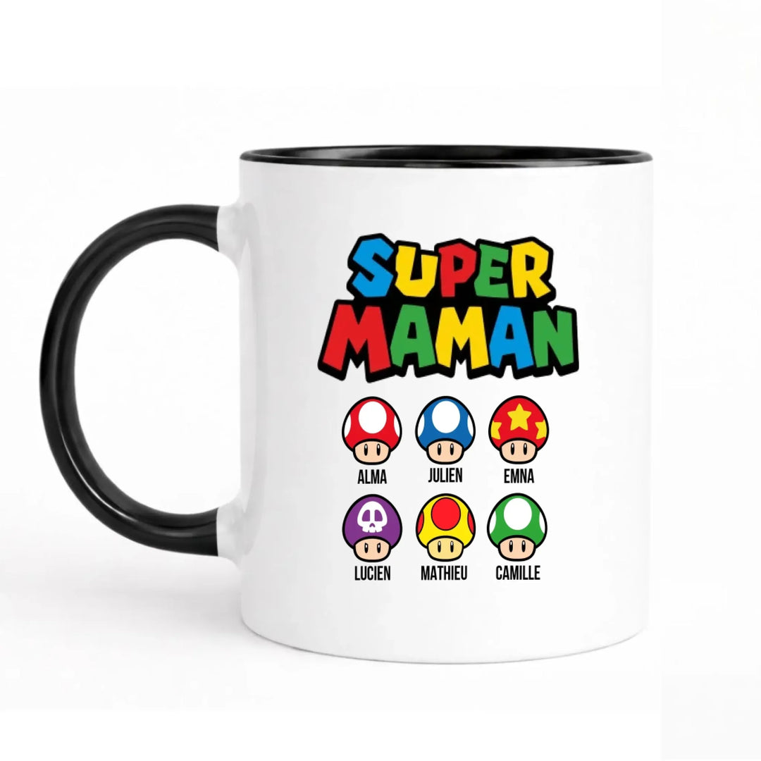 Mug super maman Noir / 325ml