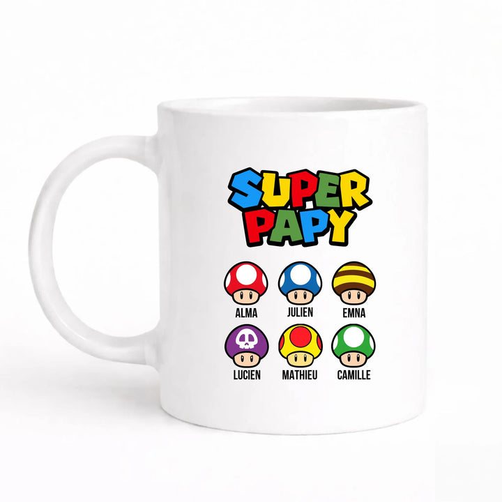 Mug super papy Mug 325ml Sans Perspective | Style 1 / Blanc / 325ml