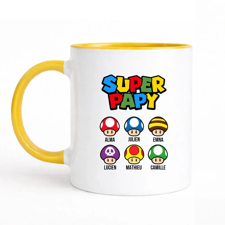 Mug super papy Mug 325ml Sans Perspective | Style 1 / Jaune / 325ml