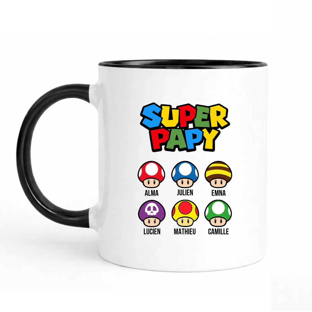 Mug super papy Mug 325ml Sans Perspective | Style 1 / Noir / 325ml