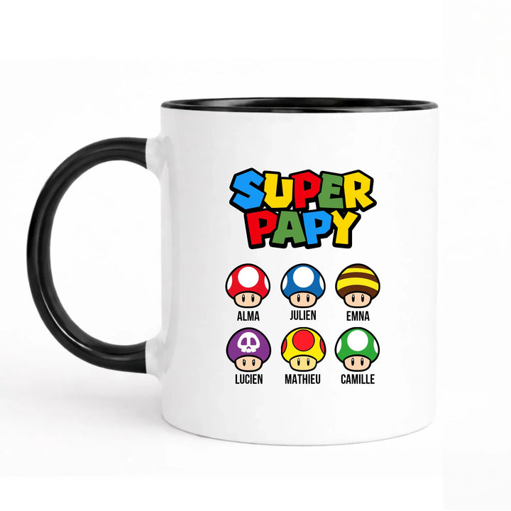 Mug super papy Mug 325ml Sans Perspective | Style 1 / Noir / 325ml