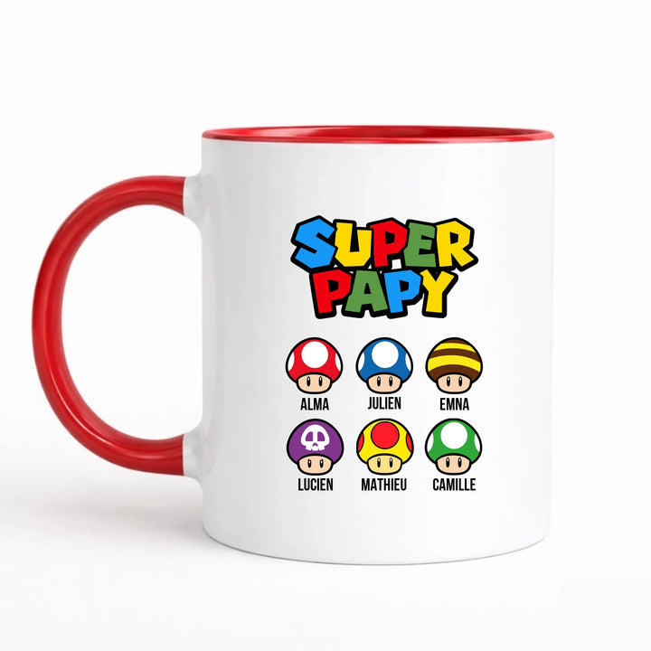 Mug super papy Mug 325ml Sans Perspective | Style 1 / Rouge / 325ml