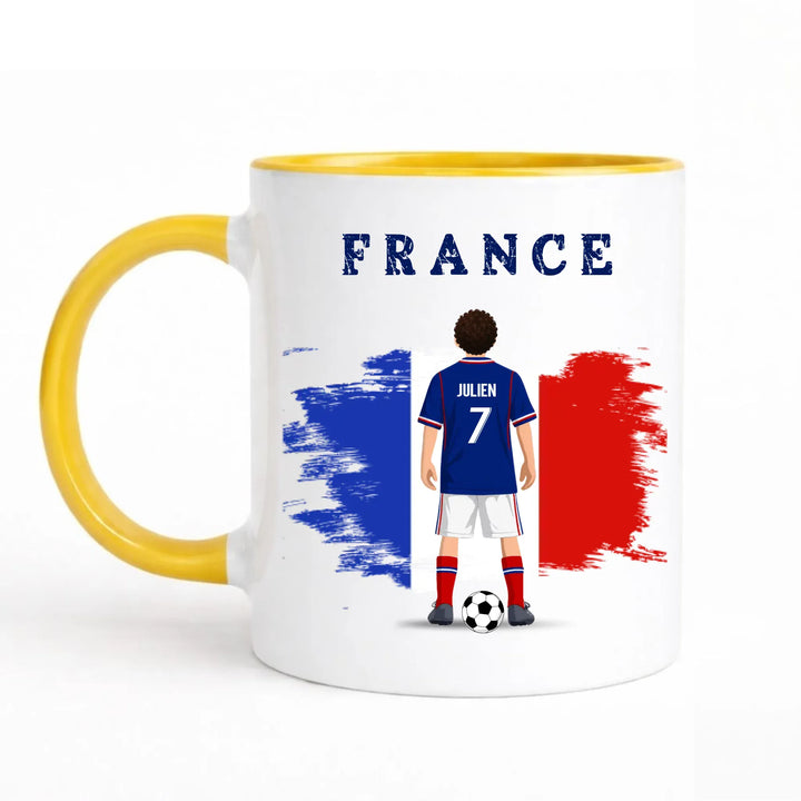 Mug Personnalisée - Foot Mug 325ml Sans Perspective | Style 1 / Jaune / 325ml