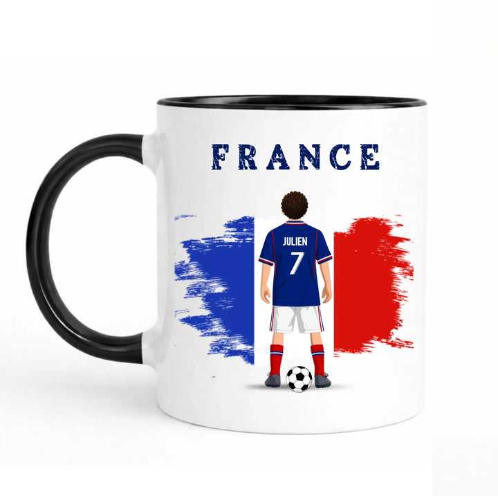 Mug Personnalisée - Foot Mug 325ml Sans Perspective | Style 1 / Noir / 325ml