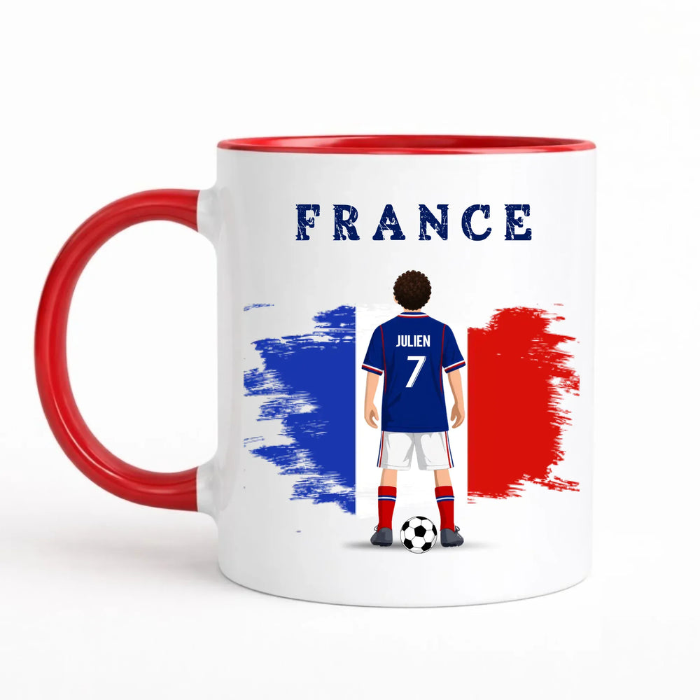 Mug Personnalisée - Foot Mug 325ml Sans Perspective | Style 1 / Rouge / 325ml