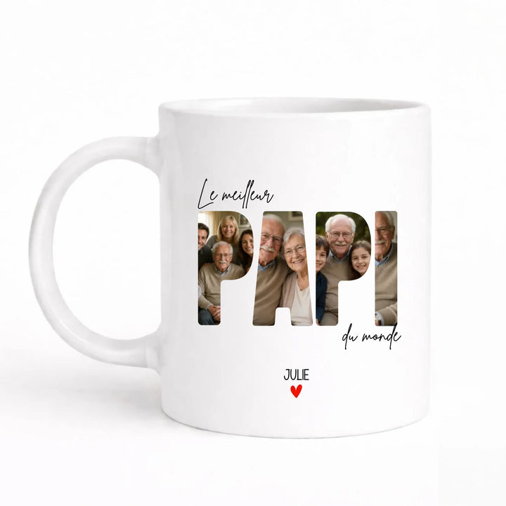 Mug meilleur papy Mug 325ml Sans Perspective | Style 1 / Blanc / 325ml