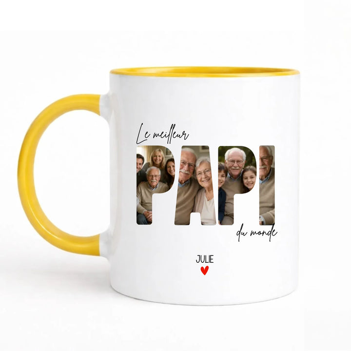 Mug meilleur papy Mug 325ml Sans Perspective | Style 1 / Jaune / 325ml