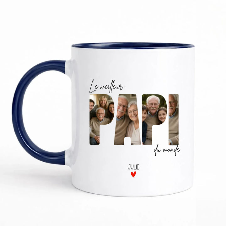 Mug meilleur papy Mug 325ml Sans Perspective | Style 1 / Marine / 325ml