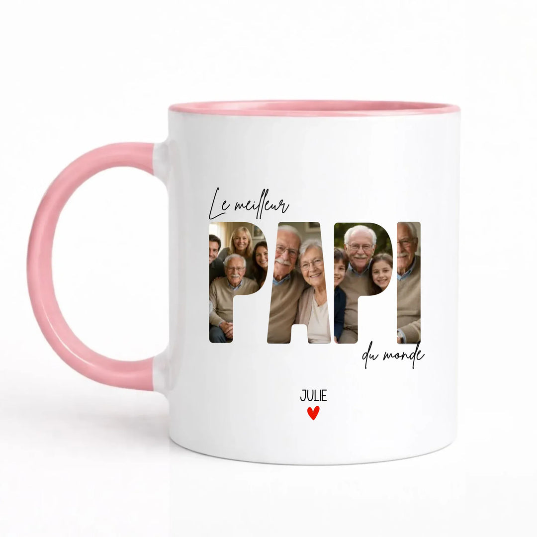 Mug meilleur papy Mug 325ml Sans Perspective | Style 1 / Rose / 325ml