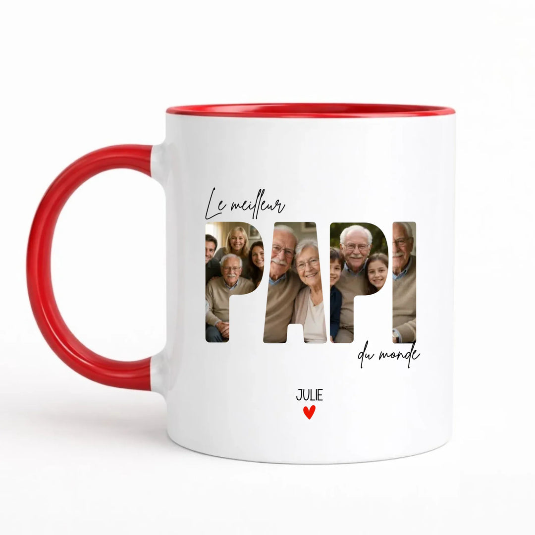 Mug meilleur papy Mug 325ml Sans Perspective | Style 1 / Rouge / 325ml