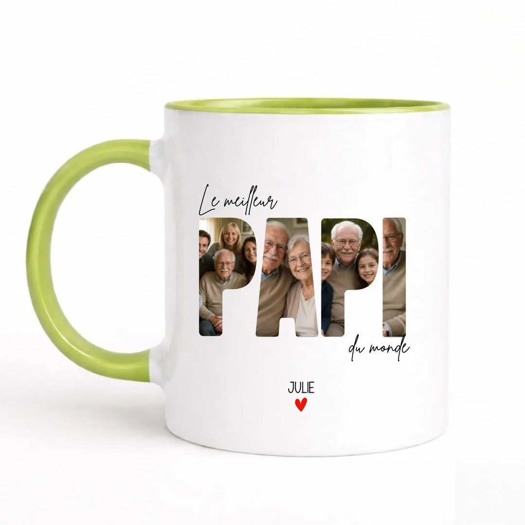 Mug meilleur papy Mug 325ml Sans Perspective | Style 1 / Vert / 325ml
