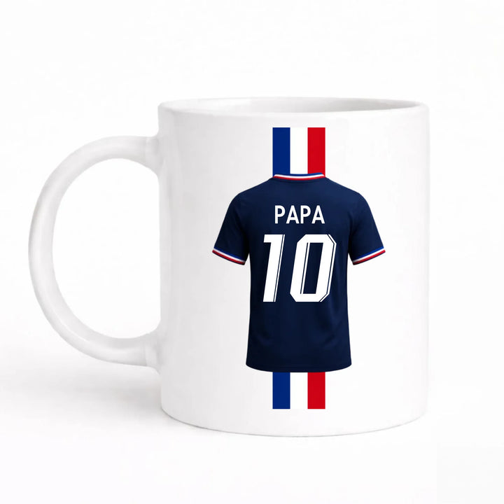 Mug Sport Personnalisé - Maillot de France Mug 325ml Sans Perspective | Style 1 / Blanc / 325ml