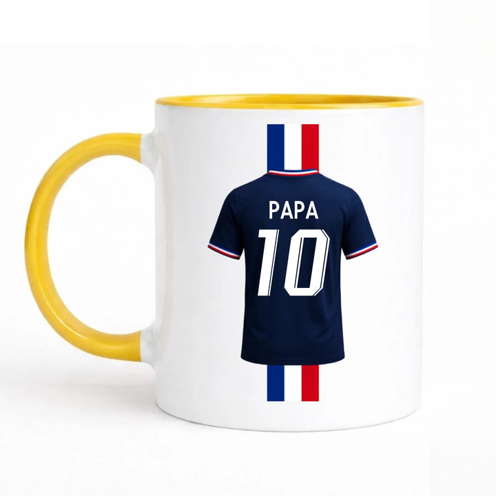 Mug Sport Personnalisé - Maillot de France Mug 325ml Sans Perspective | Style 1 / Jaune / 325ml
