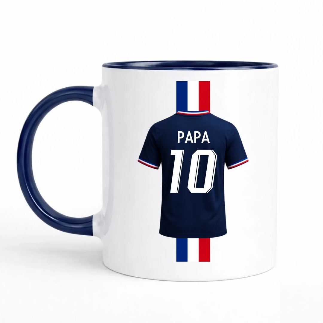 Mug Sport Personnalisé - Maillot de France Mug 325ml Sans Perspective | Style 1 / Marine / 325ml
