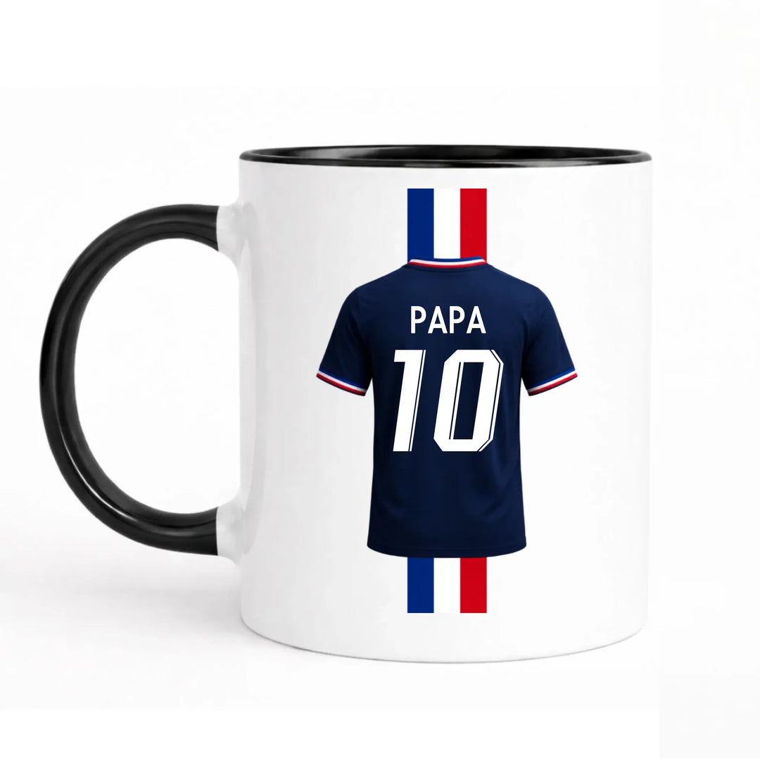 Mug Sport Personnalisé - Maillot de France Mug 325ml Sans Perspective | Style 1 / Noir / 325ml