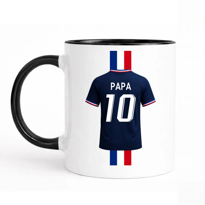 Mug Sport Personnalisé - Maillot de France Mug 325ml Sans Perspective | Style 1 / Noir / 325ml