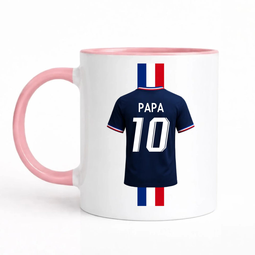 Mug Sport Personnalisé - Maillot de France Mug 325ml Sans Perspective | Style 1 / Rose / 325ml