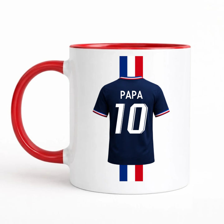 Mug Sport Personnalisé - Maillot de France Mug 325ml Sans Perspective | Style 1 / Rouge / 325ml