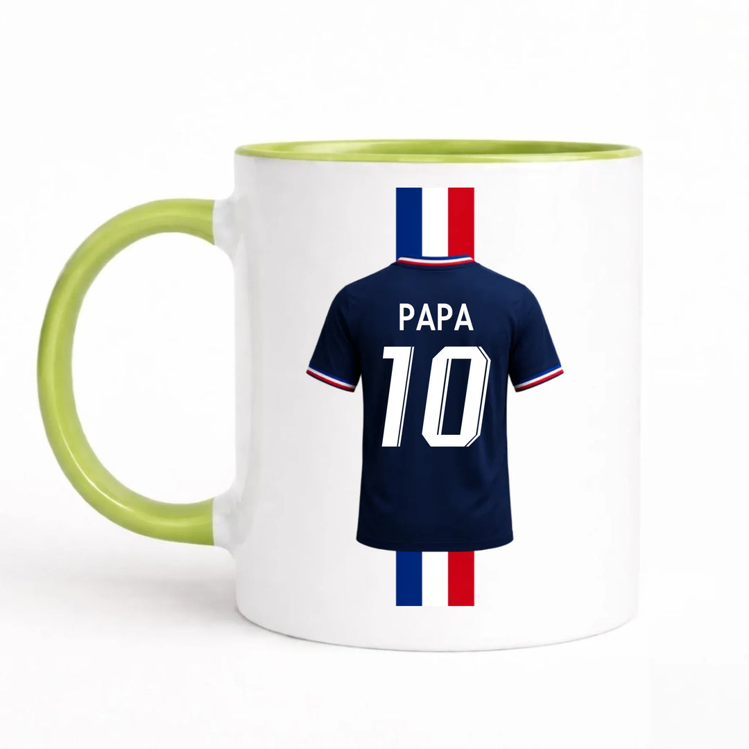 Mug Sport Personnalisé - Maillot de France Mug 325ml Sans Perspective | Style 1 / Vert / 325ml
