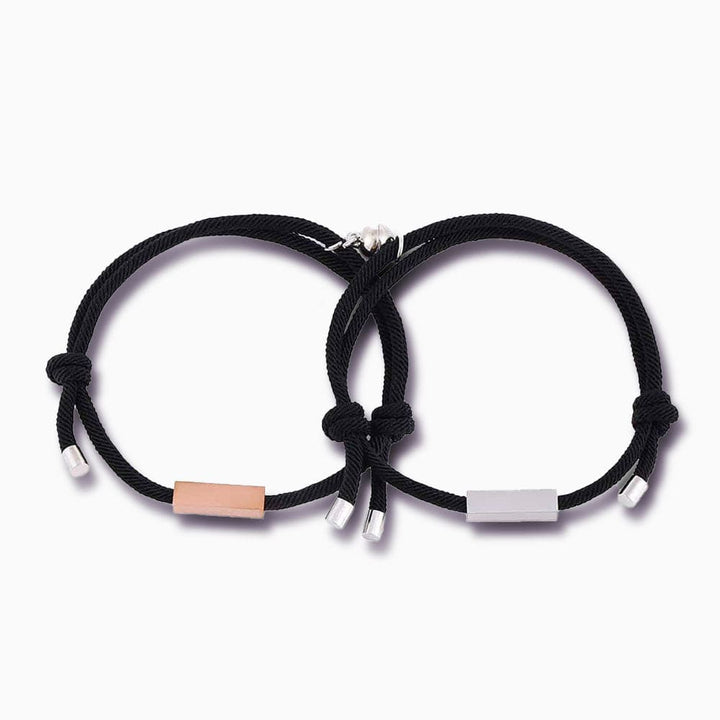 Bracelet Couple Magnétique Personnalisé Noir