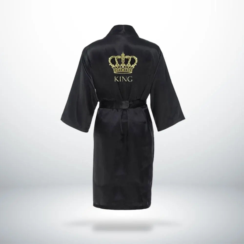 Peignoir Couple King Queen (Satin) Noir / King-Homme / S