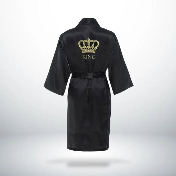Peignoir Couple King Queen (Satin) Noir / King-Homme / S