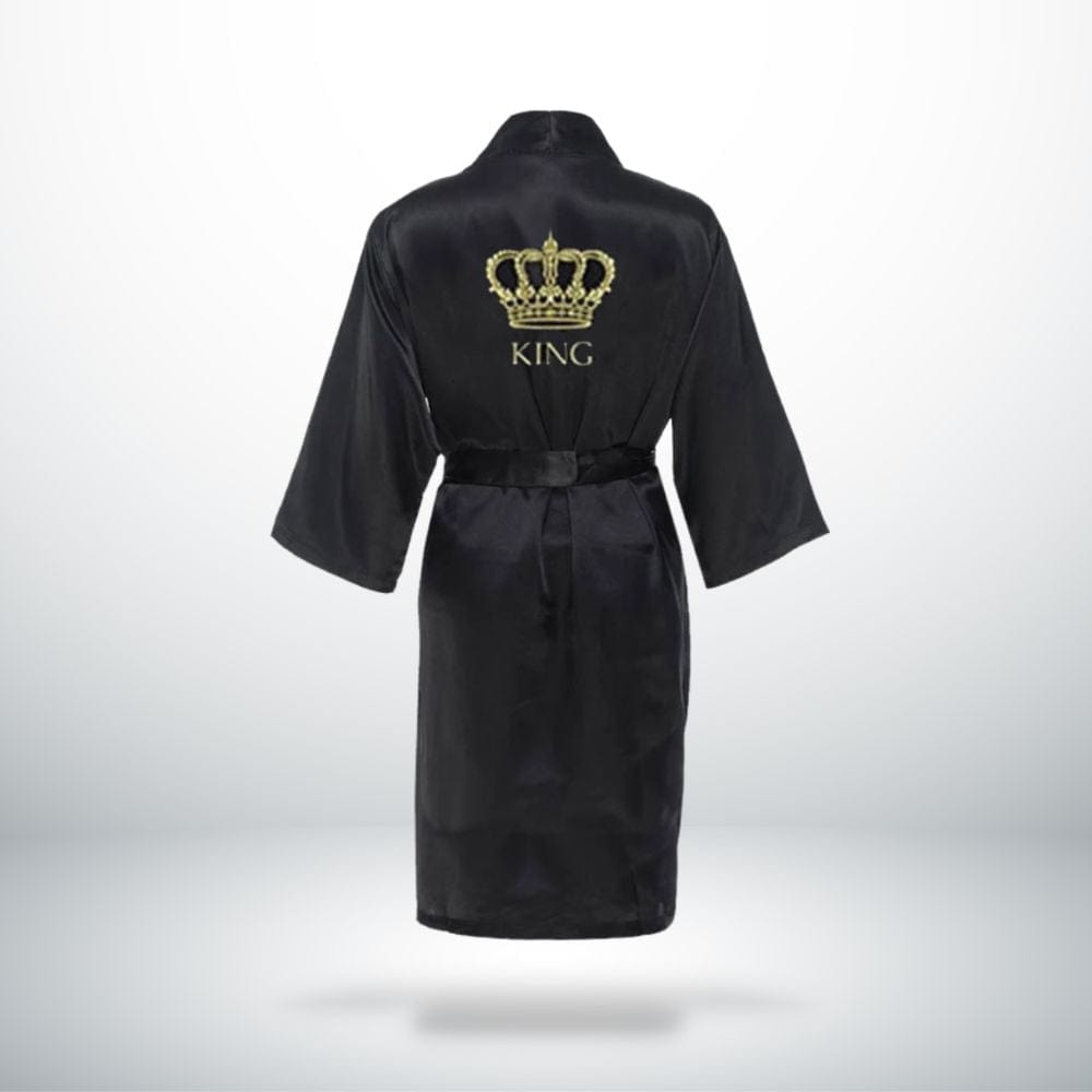 Peignoir Couple King Queen (Satin) Noir / King-Homme / S