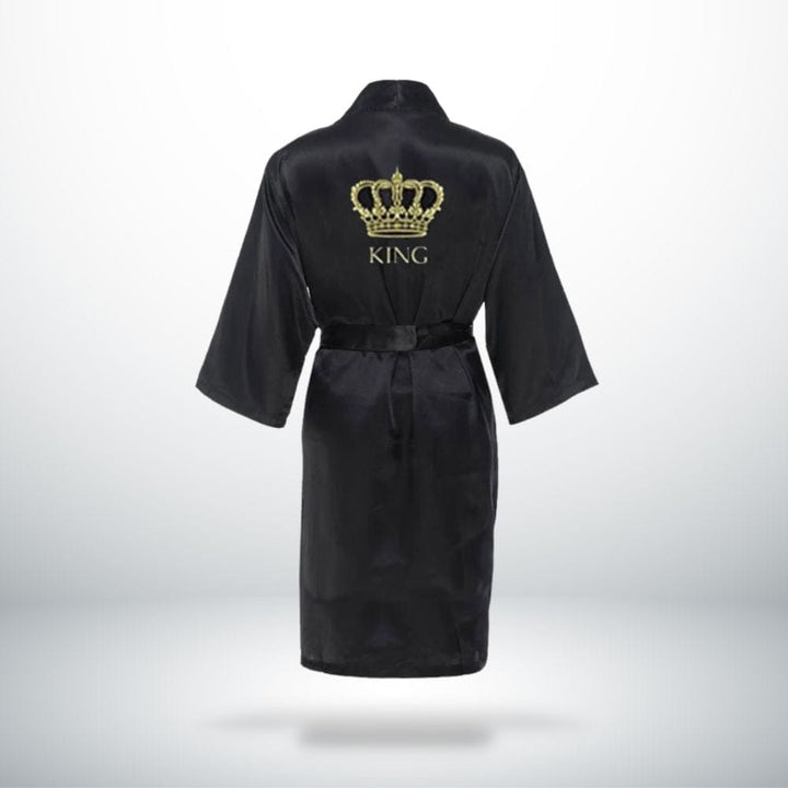 Peignoir Couple King Queen (Satin) Noir / King-Homme / S