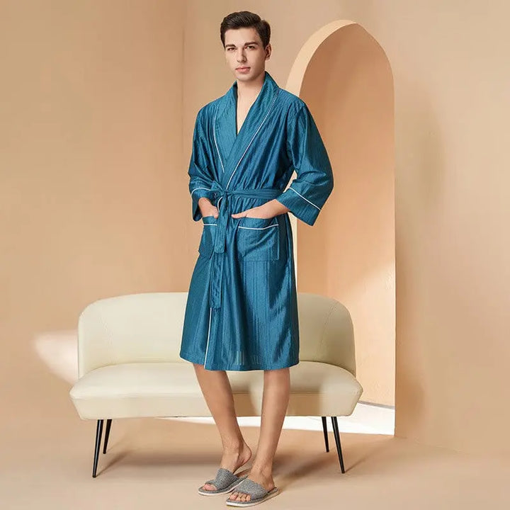 Peignoir Couple Mariage Bleu / Lui / M 40-60KG
