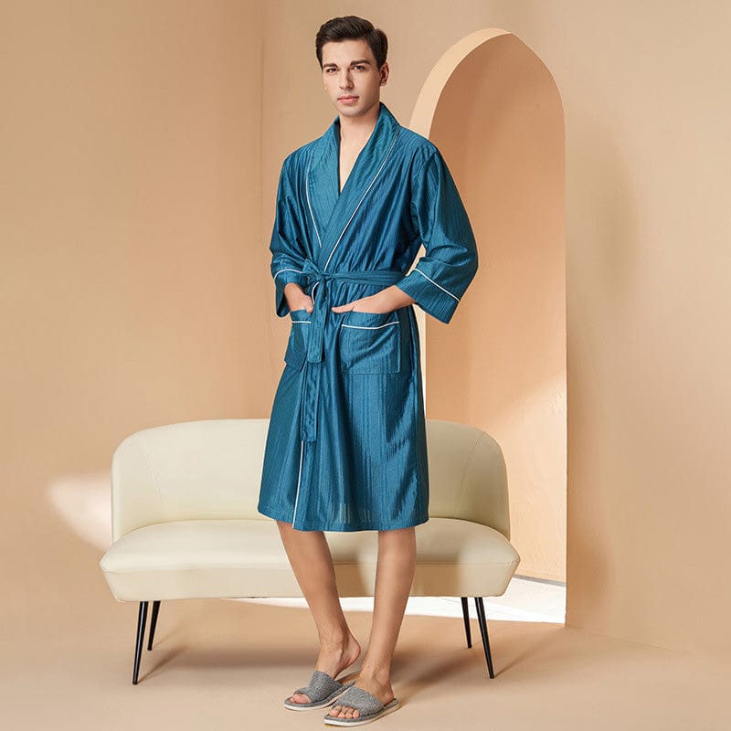 Peignoir Couple Mariage Bleu / Lui / M 40-60KG