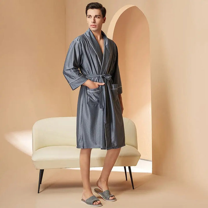 Peignoir Couple Mariage Gris / Lui / M 40-60KG