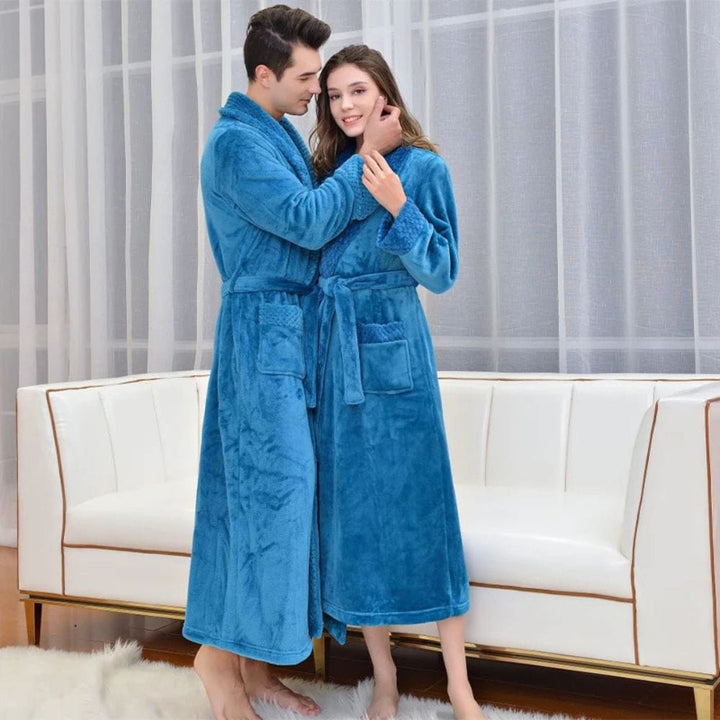 Peignoir Couple (Polaire) Bleu Ciel / M