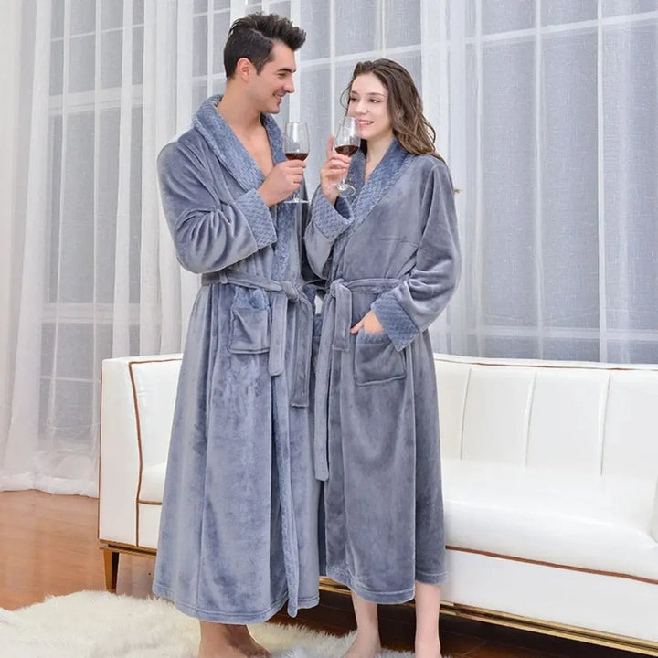Peignoir Couple (Polaire) Gris / M