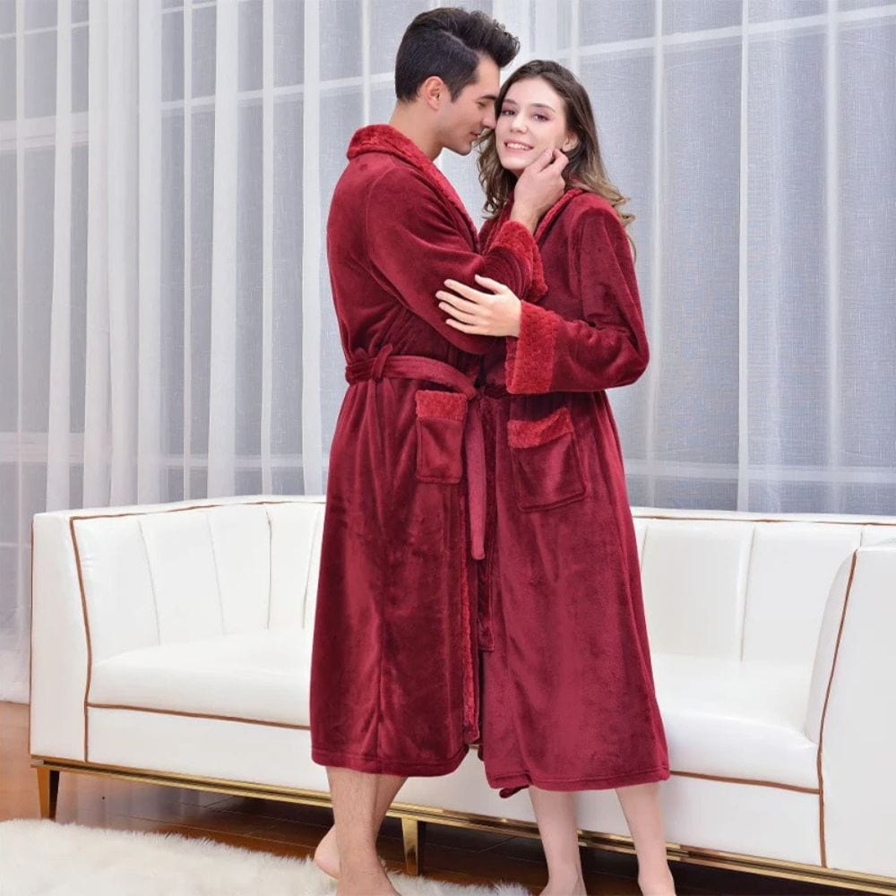 Peignoir Couple (Polaire) Rouge / M