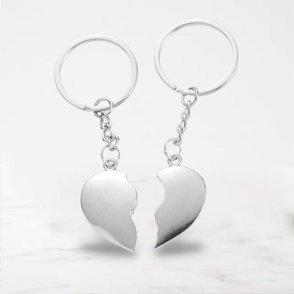 Porte Clé Cœur Séparable Argent