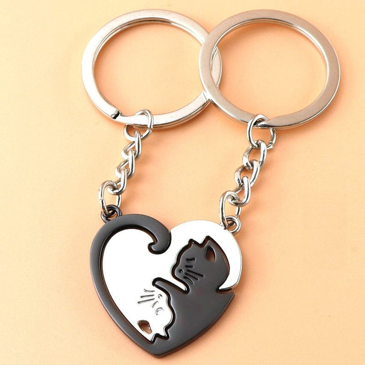 Porte Clé Couple Chat
