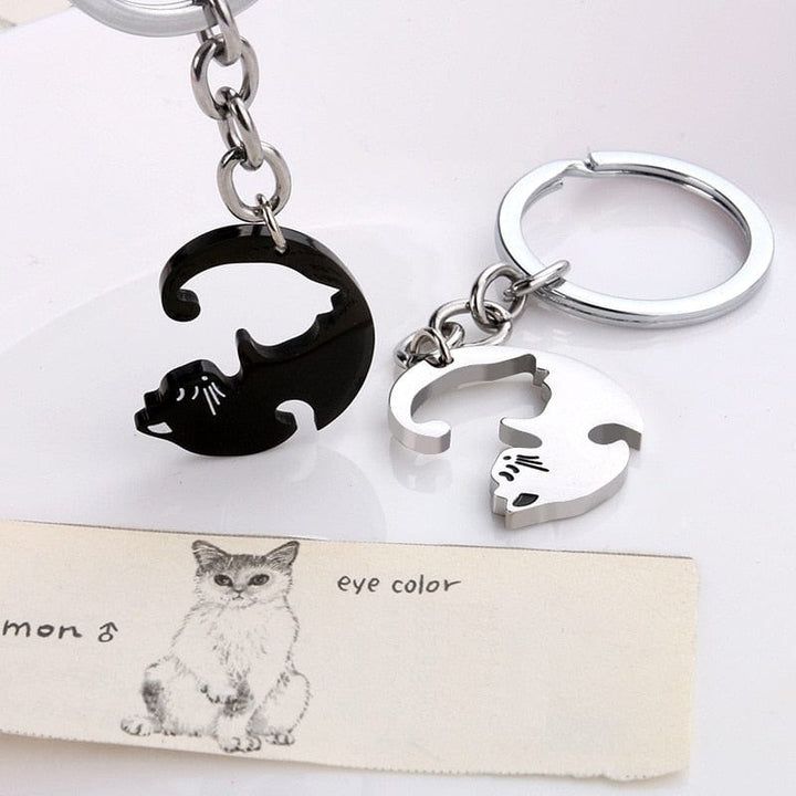 Porte Clé Couple Chat