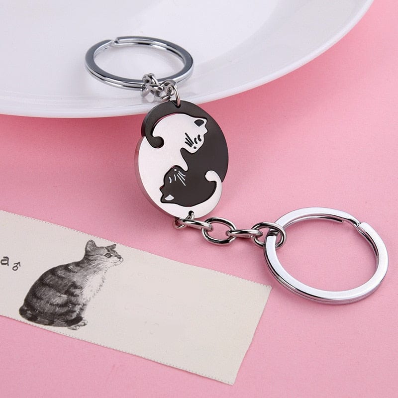 Porte Clé Couple Chat