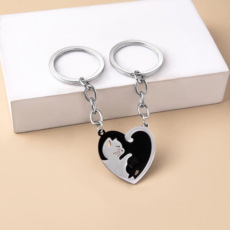 Porte Clé Couple Chat