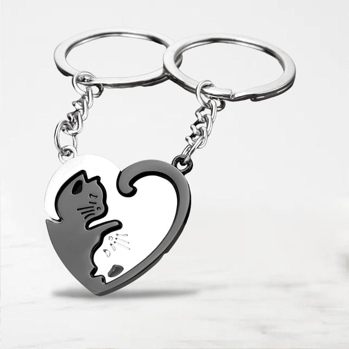 Porte Clé Couple Chat