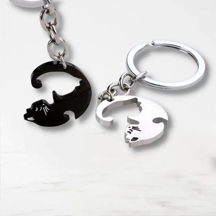 Porte Clé Couple Chat