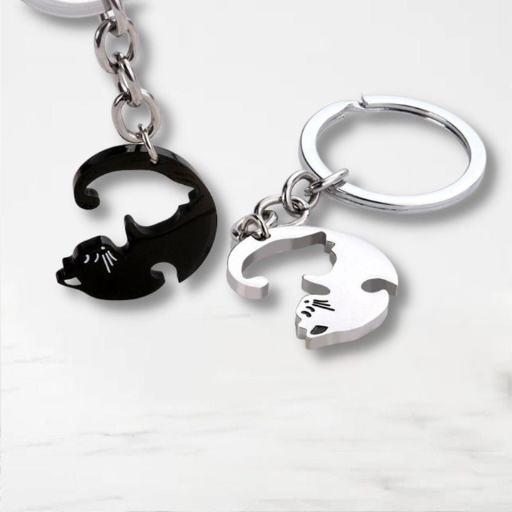 Porte Clé Couple Chat