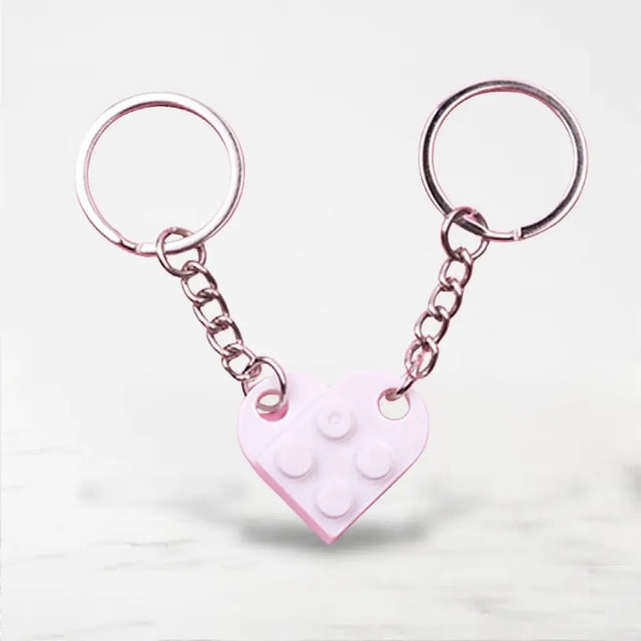 Porte Clé Couple Lego Blanc