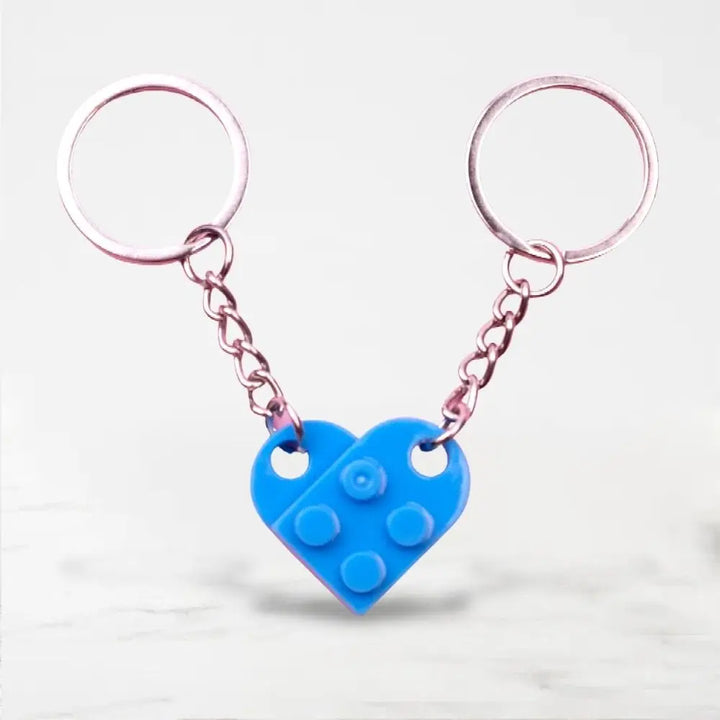 Porte Clé Couple Lego Bleu