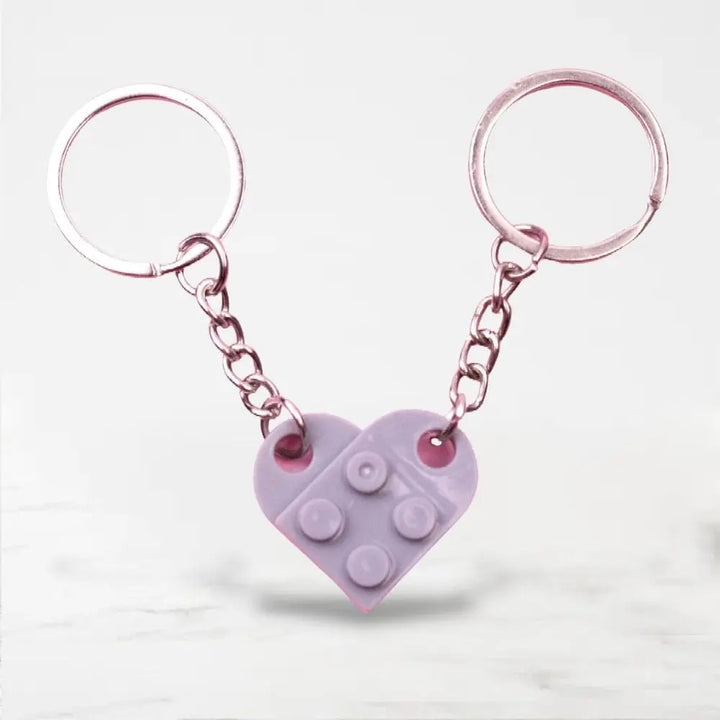 Porte Clé Couple Lego Gris